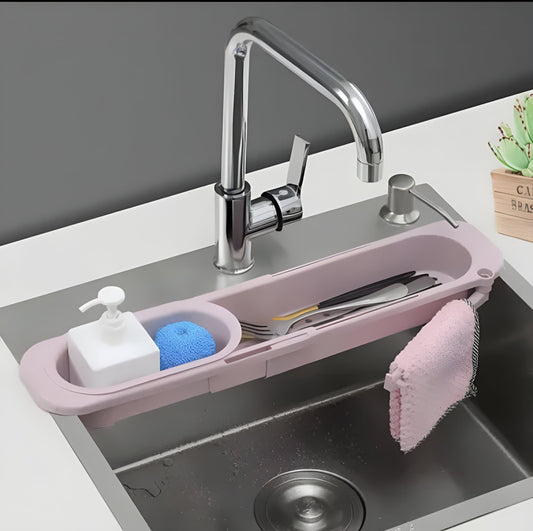 Telescopic Adjustable Sink Storage Basket Rack