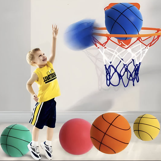 Silent High Density Foam Indoor & Outdoor Basketball With Hoop