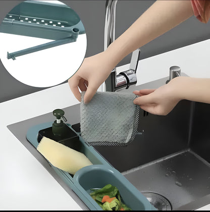 Telescopic Adjustable Sink Storage Basket Rack