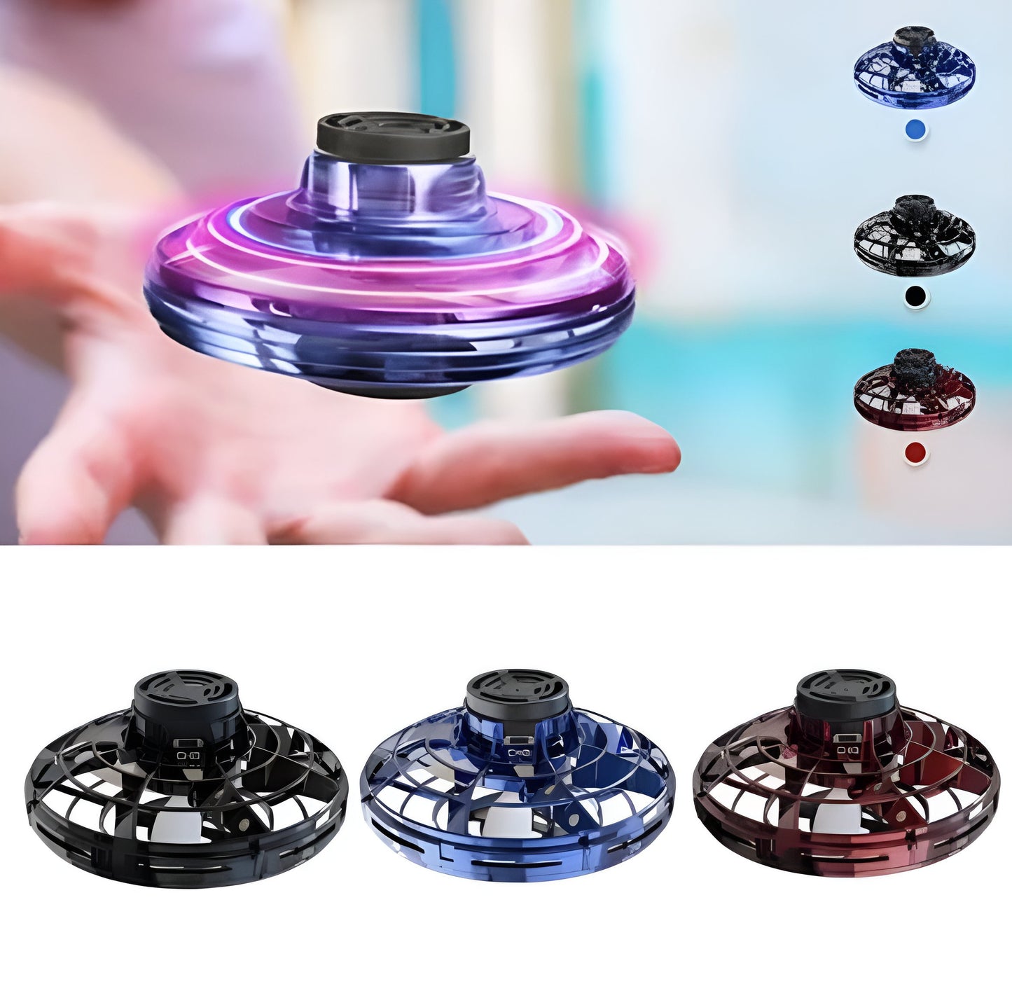 Gyro Interactive Decompression Flying LED Spinner