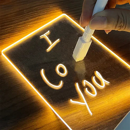 Creative LED Customised Message Note Board With Pen